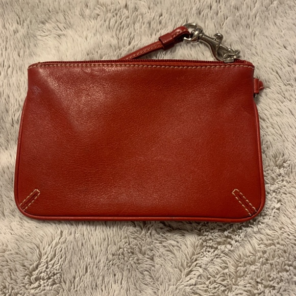 Red leather Coach Wristlet - Picture 2 of 3